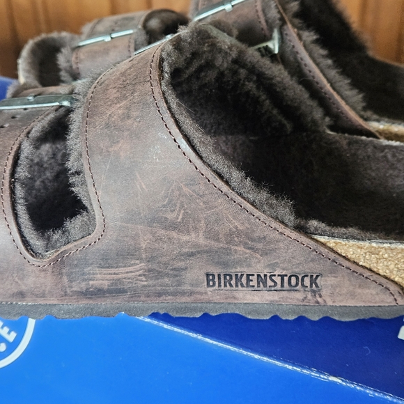 Birkenstock Arizona Shearling Sandals in Mocha - Picture 6 of 9